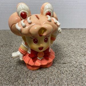 Sailor Chibi Moon figural Coin Bank/ Piggy Bank Ceramic Hand Painted Bank